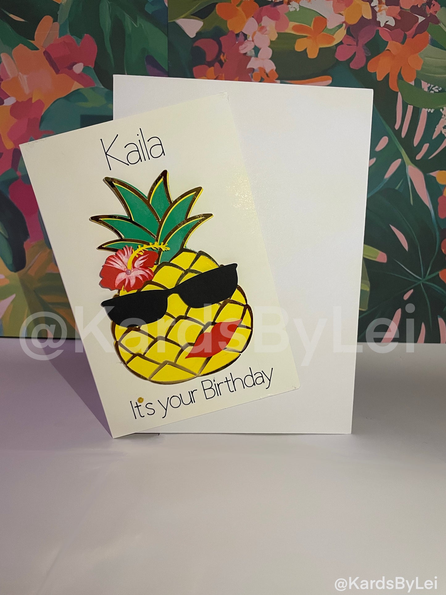 Kaila -Tropical Pineapple Birthday Card