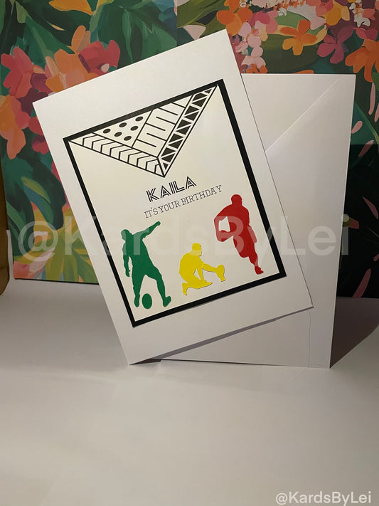 Rugby Birthday Card | Handmade Pacific-Inspired Design