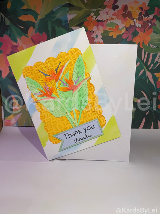 Tropical ‘Thank You – Vinaka’ Card | Island-Inspired Greeting